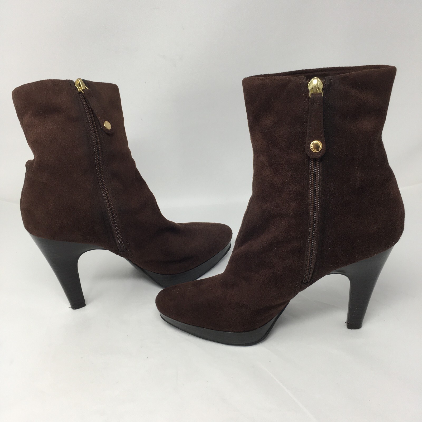 Isaac Mizrahi for Target Women’s Brown Side Zip High Heel Ankle Boots Size US 6M