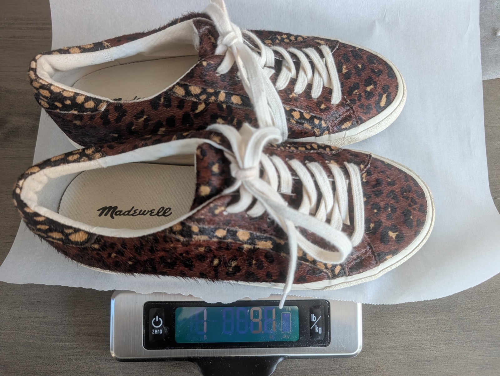 Madewell Sidewalk Shoes Women’s 7.5 Leopard Print Calf Hair Sneakers