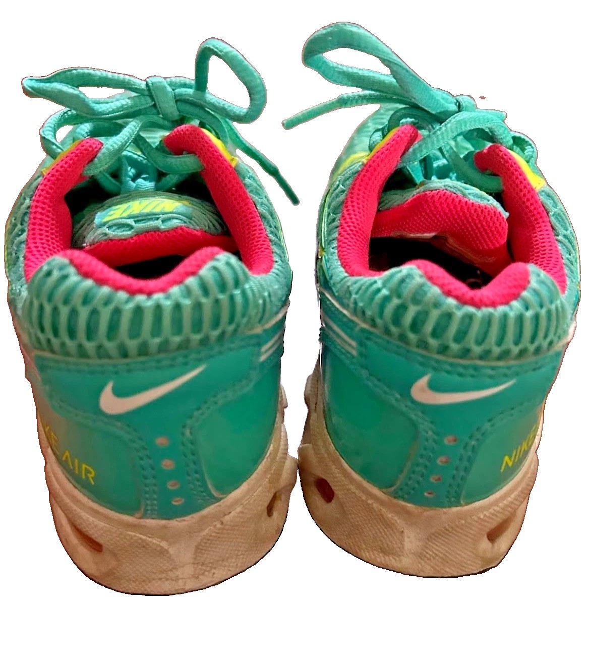 Nike Air Max Torch 4 Womens 6.5 Teal Jade Yellow Pink Running Shoes Gym Sneaker