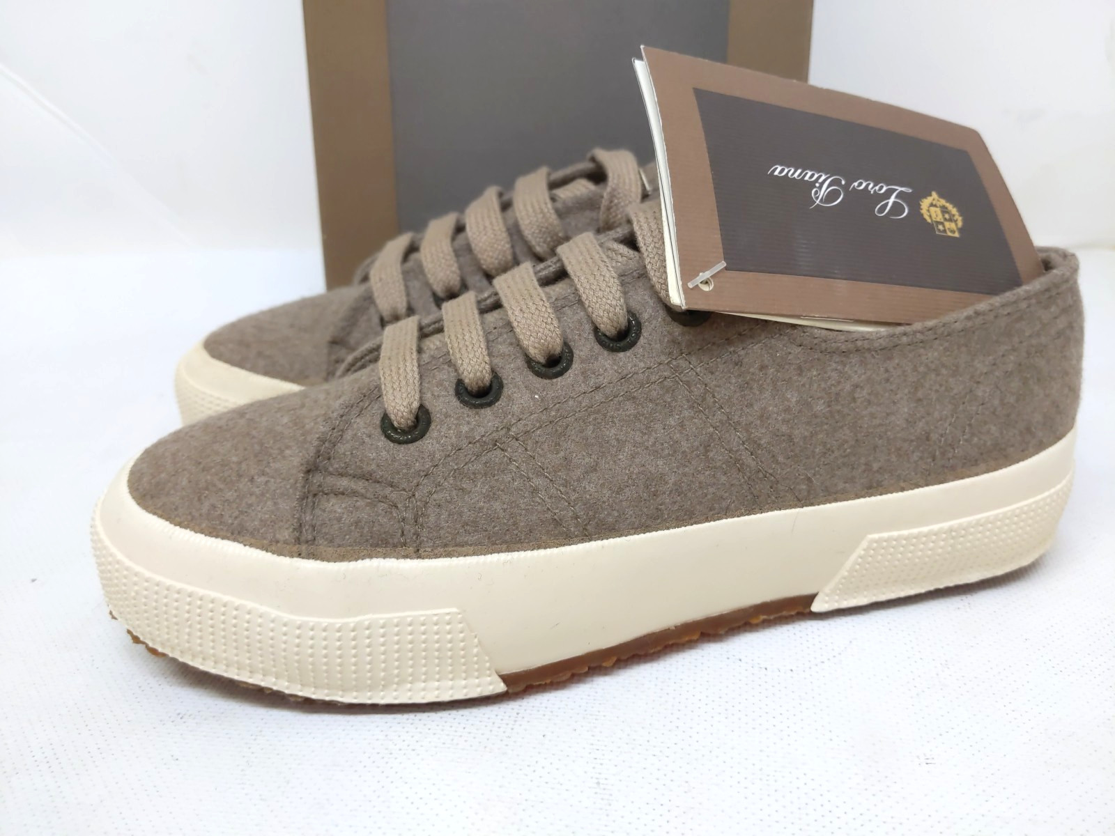 NIB SUPERGA x LORO PIANA 35 5 Sneakers 100% Cashmere Natural RaRe Shoes Flats