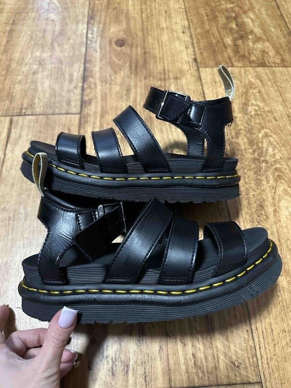Women Dr. Martens Sandals Black Leather 37 #3KE2