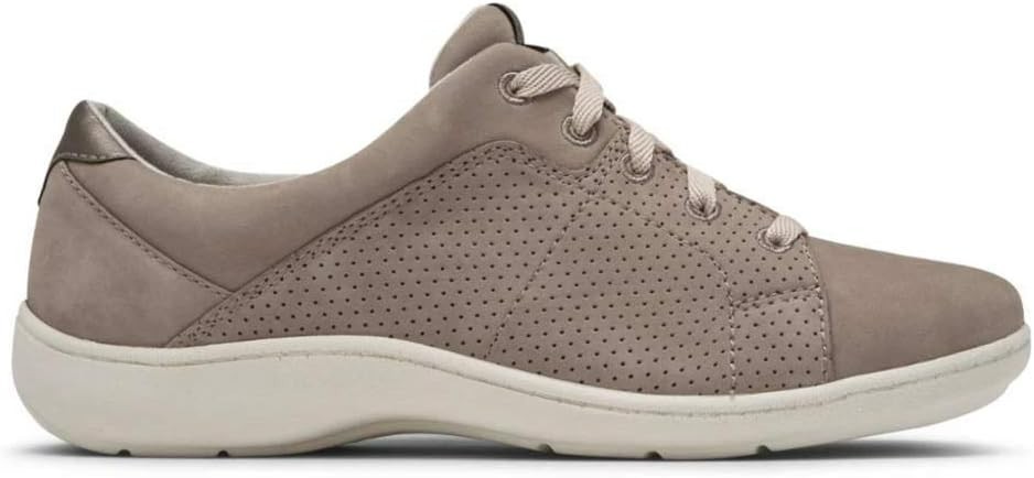 Aravon Lia Tie Taupe Nubuck Walking Shoe Lace Up sz 9.5 2A NARROW