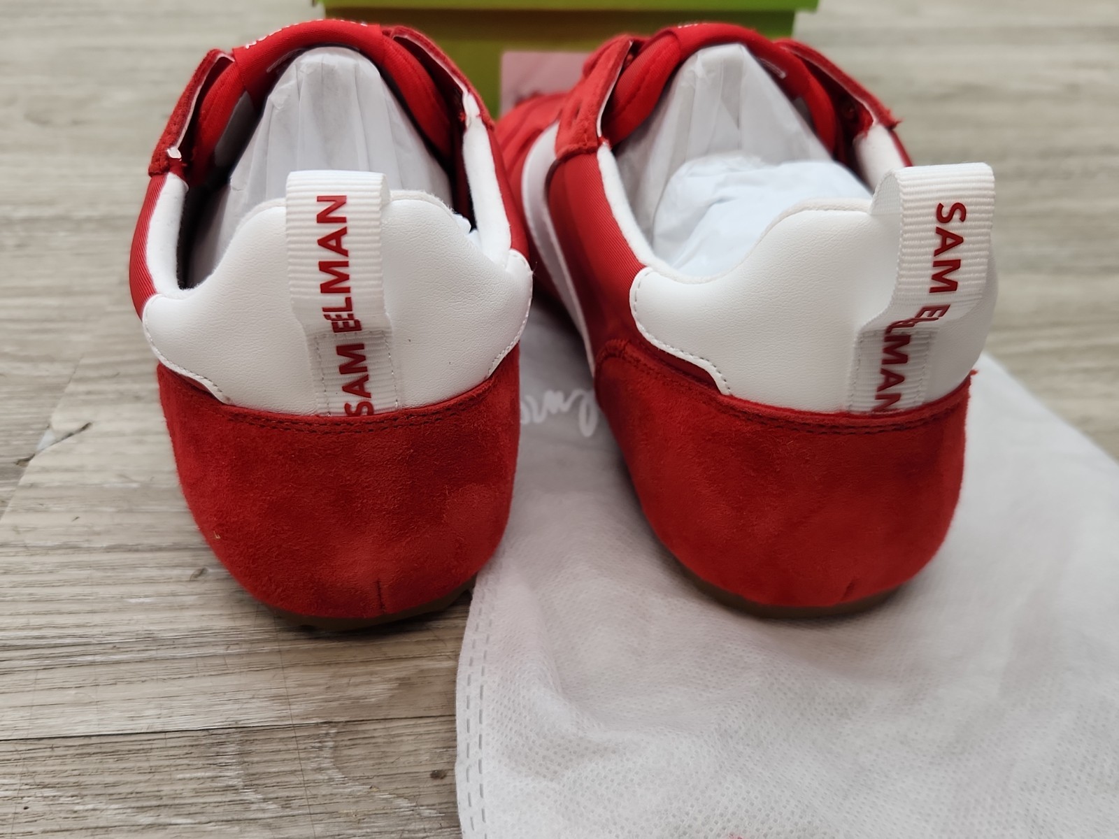 Sam Edelman Zaria Womens Fashion Sneakers Red/White SUEDE (US 7.5 )