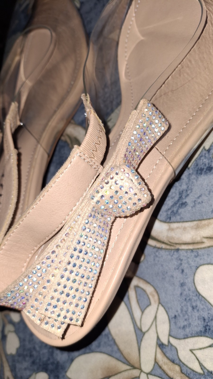 Cape Robbin Ardy’s Nude Clear Bow Slingback Heels Size 8.5 Rhinestone 2