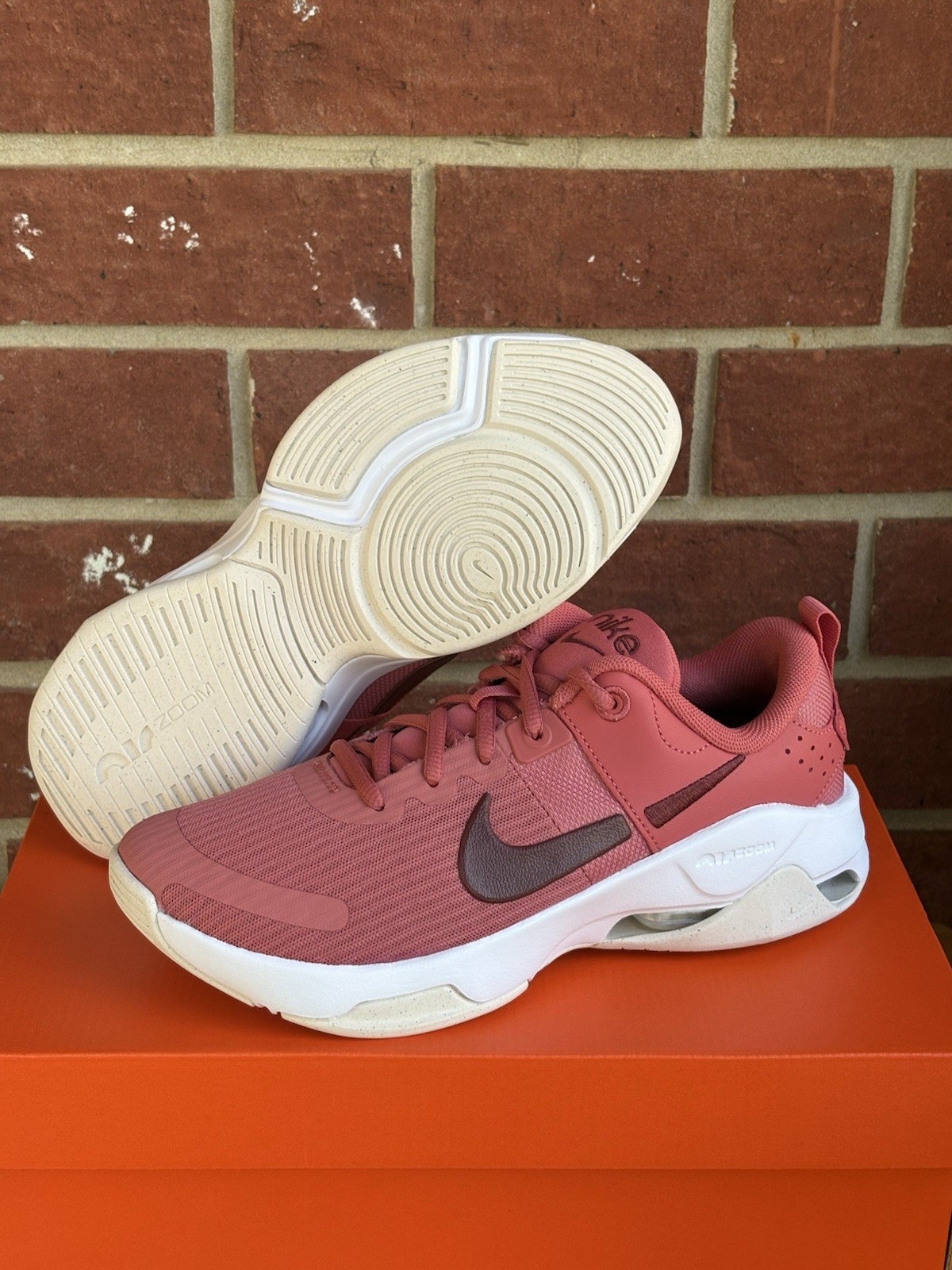 New Nike Zoom Bella Adobe Red White Size 8.5 Womens Sneakers NIB Shoe
