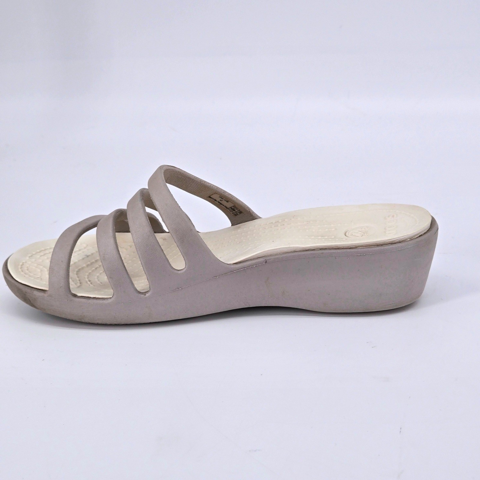 Crocs Patricia Four Strap Wedge Sandals Stucco Mushroom Neutral Women’s Size 7