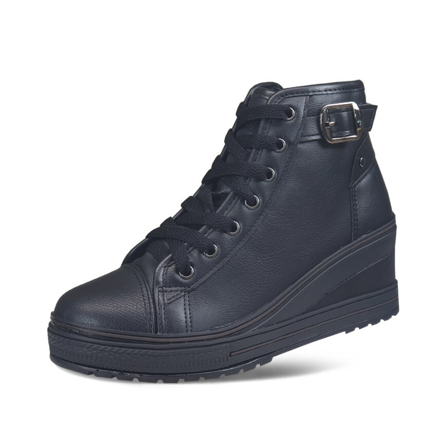 epdavin Women’s Casual Leather High Top Zip Lace Up Sneakers Shoes