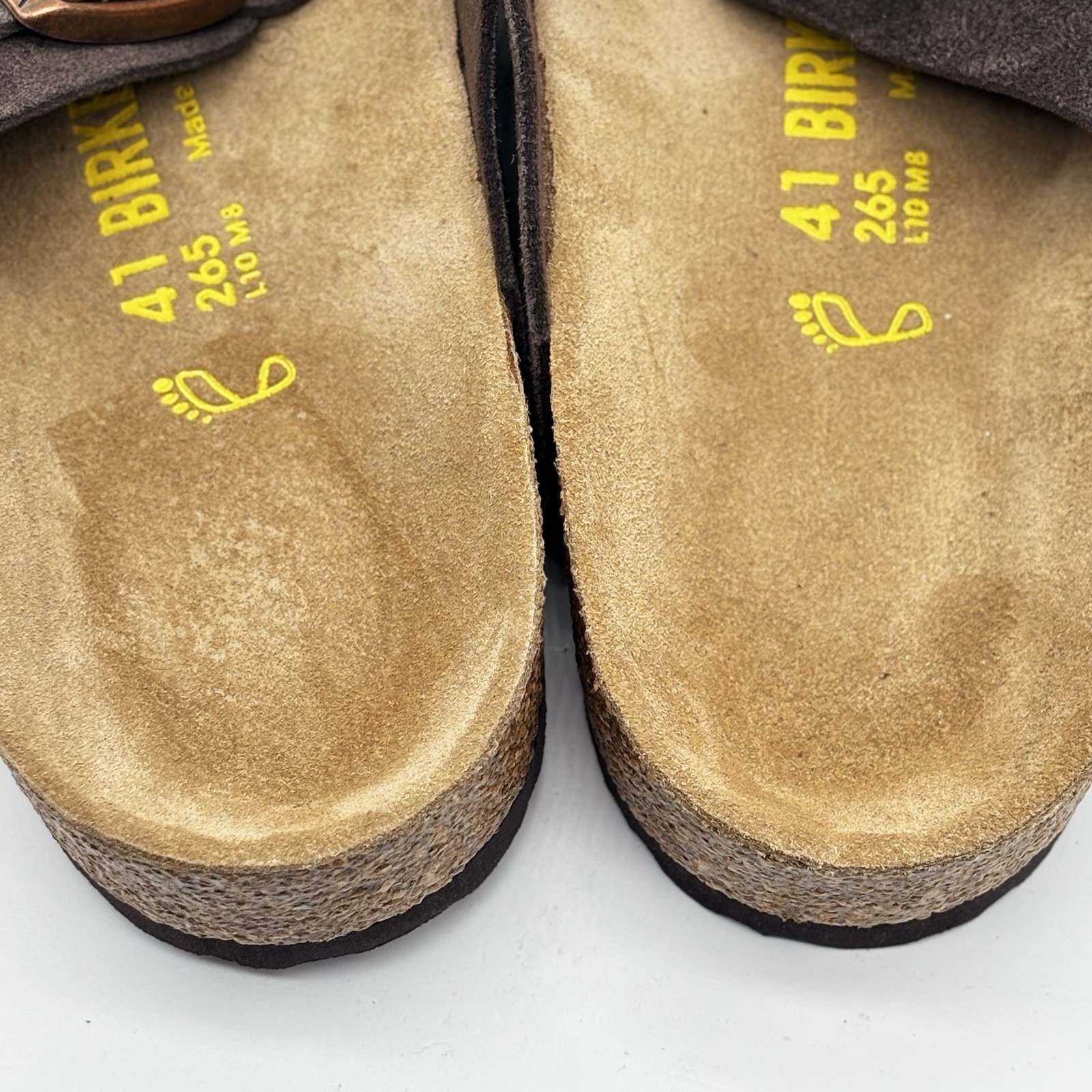 Birkenstock Arizona Suede Mocha Soft Footbed Sandals EU 41 Regular/Wide L10 M8