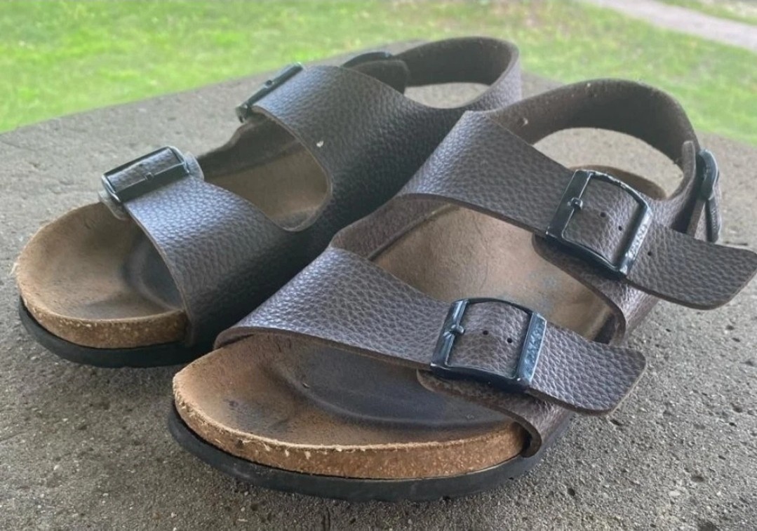 Birkenstock Brown Leather Sandals, euro skze 41 = to mens 8/8 5 or women 10/10.5
