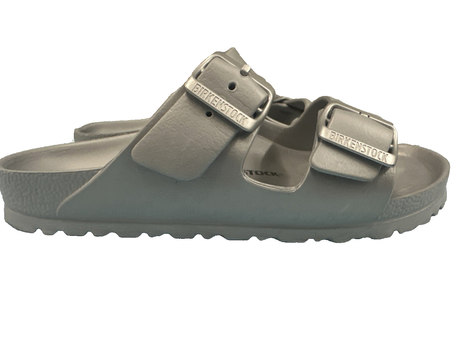 Birkenstock (Womens EU 37 US 6) Arizona Eva Silver Metallic Foam Sandals Slip On