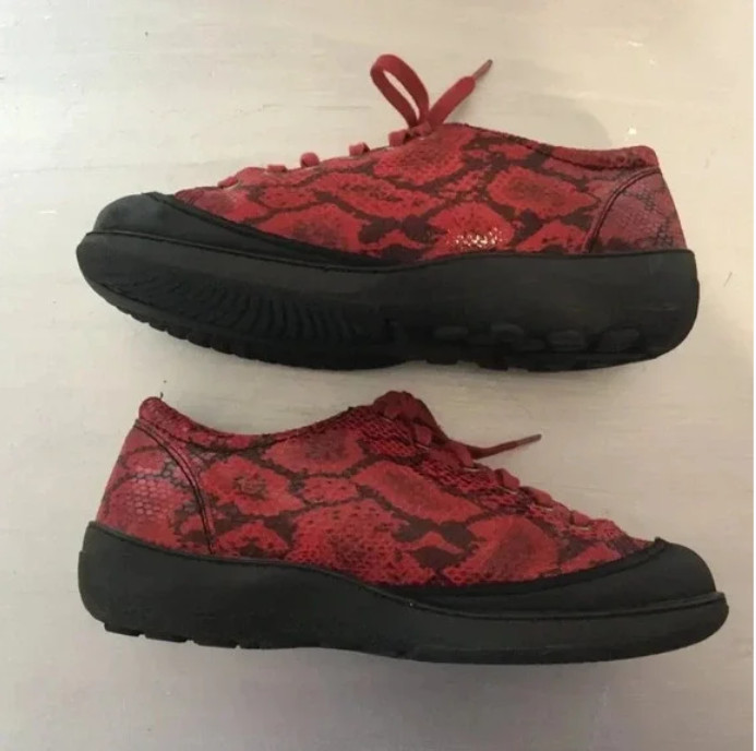 Portofino D-YOU Leather Sneakers Cranberry Black Comfort Shoes Sz Eu 38