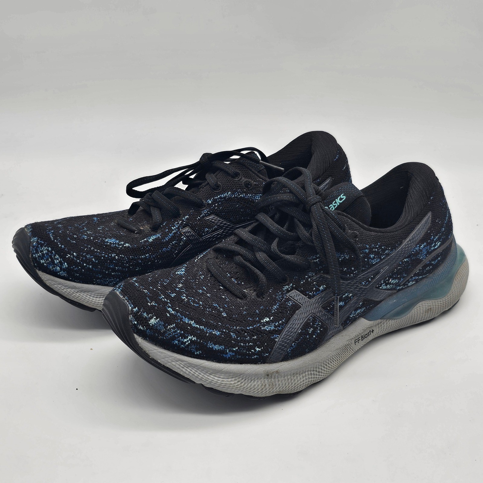 ASICS GEL Nimbus 24 Running Shoes Black Blue Athletic Sneakers Men’s 8.5