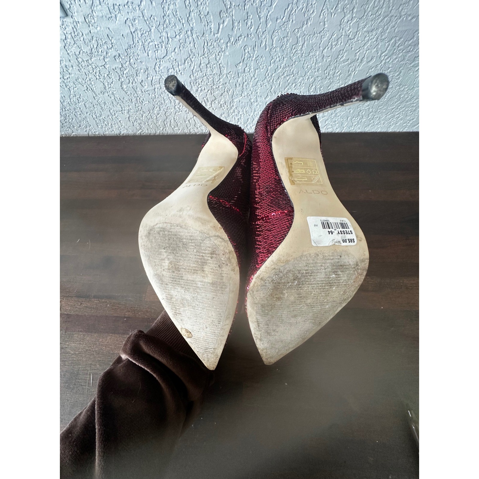 ALDO Stessy 2.0 Red Sequin Stiletto Pointed Toe Heels Women’s Size 8