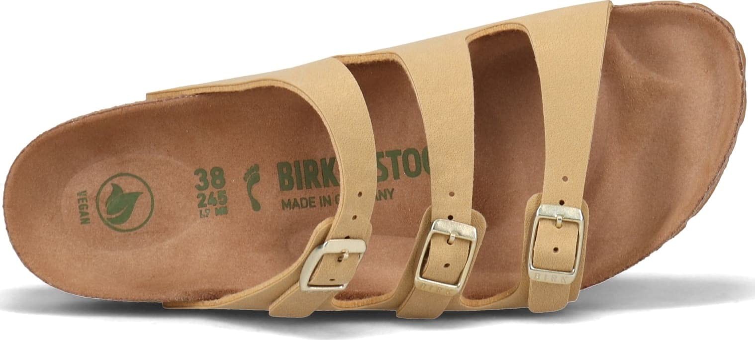 Sz 37 Medium Birkenstock Florida Fresh Vegan Birkibuc Latte Cream Sandals