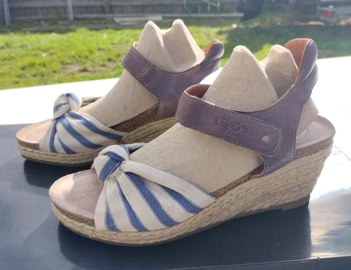 TAOS Hey Jute Women’s Size (7 – 7.5) EU 38. Espadrille Sandals Leather/Textile