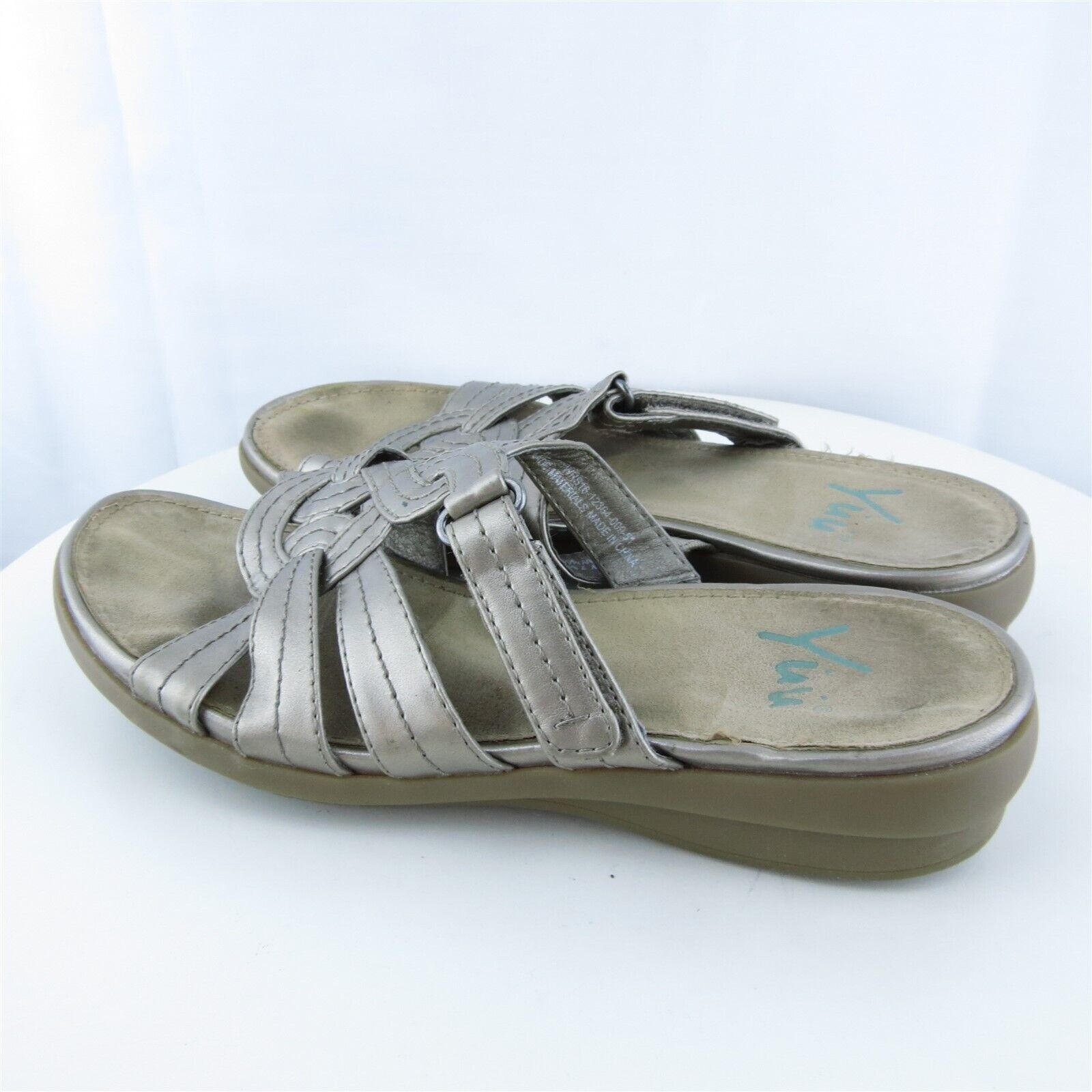 YUU Women Slide Shoes MIlley Beige Synthetic Slip On Size 7 Medium (B, M)