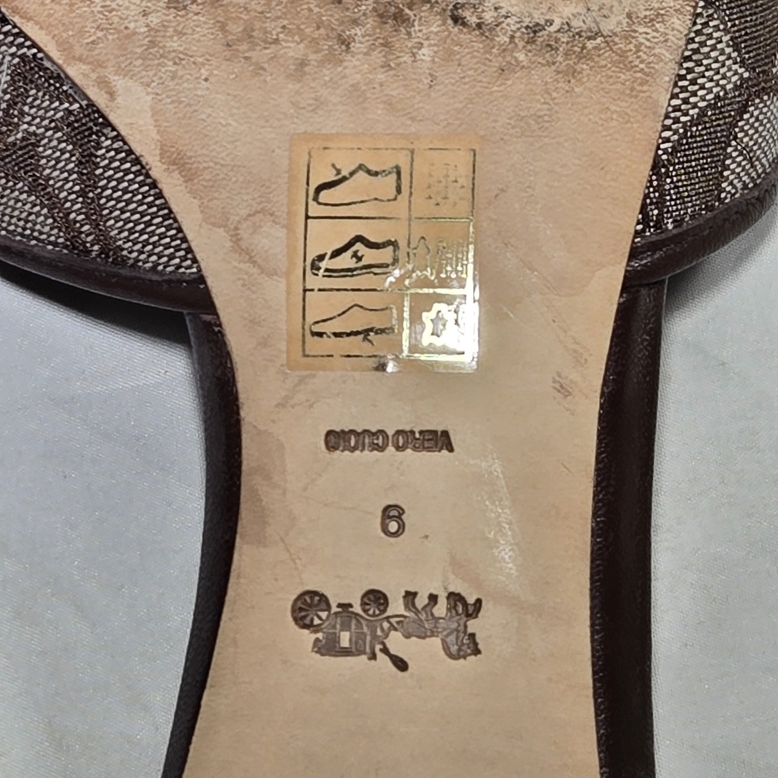 COACH Margot Sandals in Signature Jacquard Oak/Maple Womens 9 US 39.5 EU