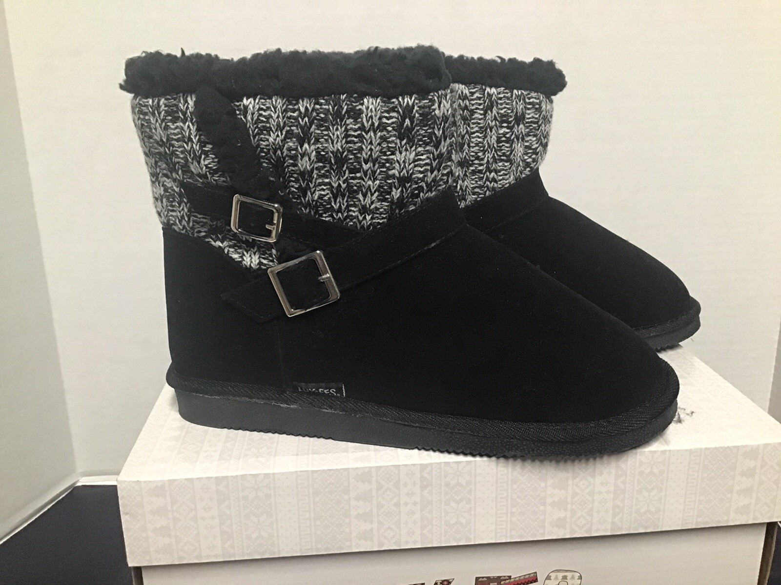 LUKEES by MUK LUKS Womens Winter Alyx Boots Fashion Black Size 6 New