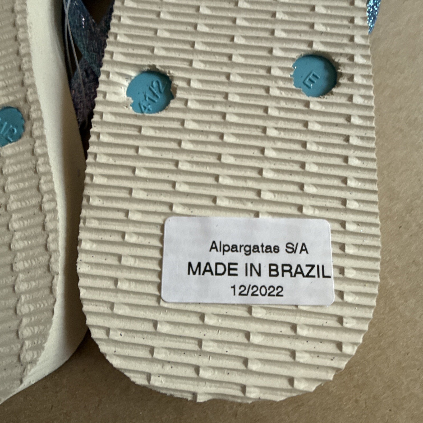 Havaianas Slim Multicolor Stripes Glittery Blue Straps Flip Flops EU 41/42 – New