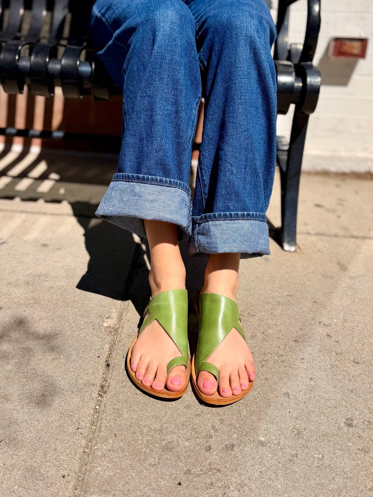 Cydwoq Stone Handmade Slide Sandal in Green