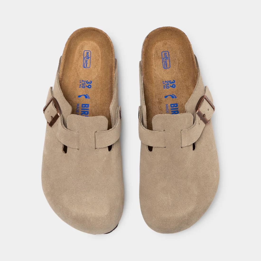 Birkenstock Boston Suede Leather Soft Footbed Taupe Clog Shoe Unisex Wide/Narrow