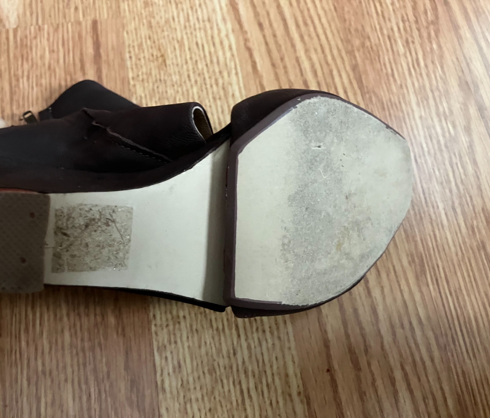 Faryl Robin Dark Leather Wedges Size Side Zip Closure US 8