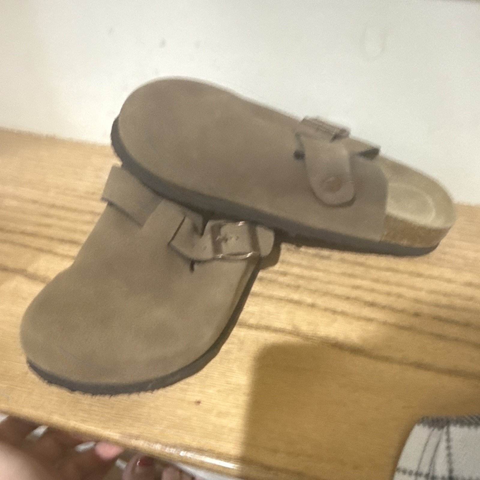 Project Cloud Brown Women’s Slide Sandals Buckle Faux Leather Upper US 7