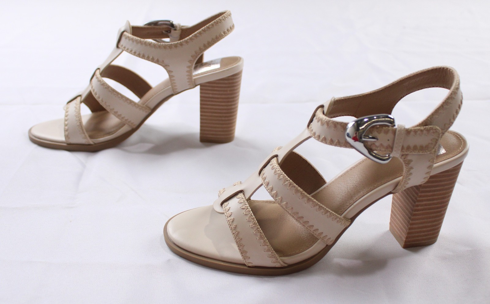DV By Dolce Vita Women’s Rochella Open Toe Cone Heels AC2 Ivory Size: 8.5