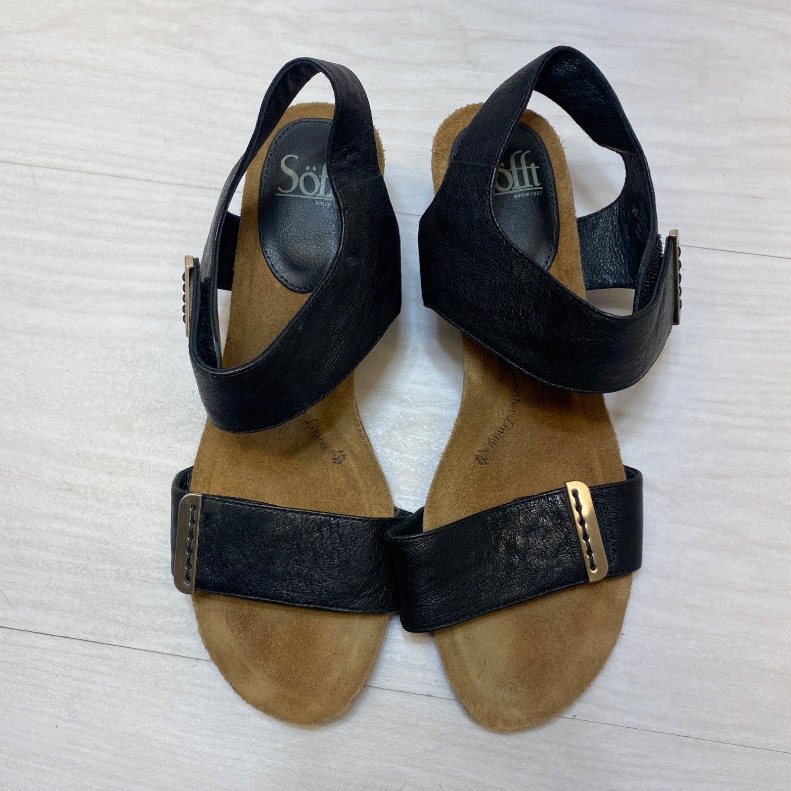 Sofft Women’s Verdi Black Wedge Sandals Size 9M