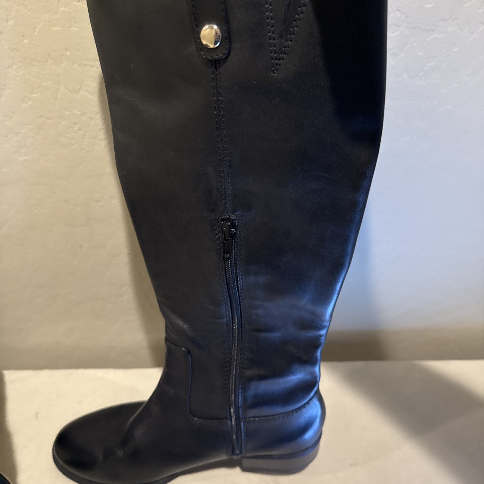 INC International Concepts Black Fawne Leather Boots Shoe Size 8.5M – New No Box