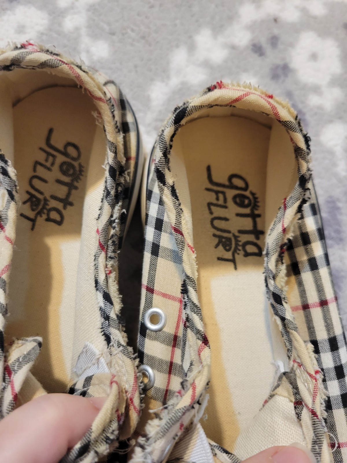 Gotta Flurt Brown Plaid Slip On Shoes 8