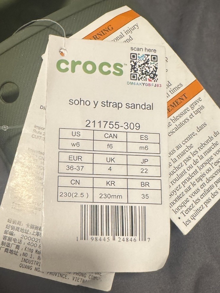Crocs Women’s Soho Y Strap Platform Sandals Army Green Size 6 211755-309