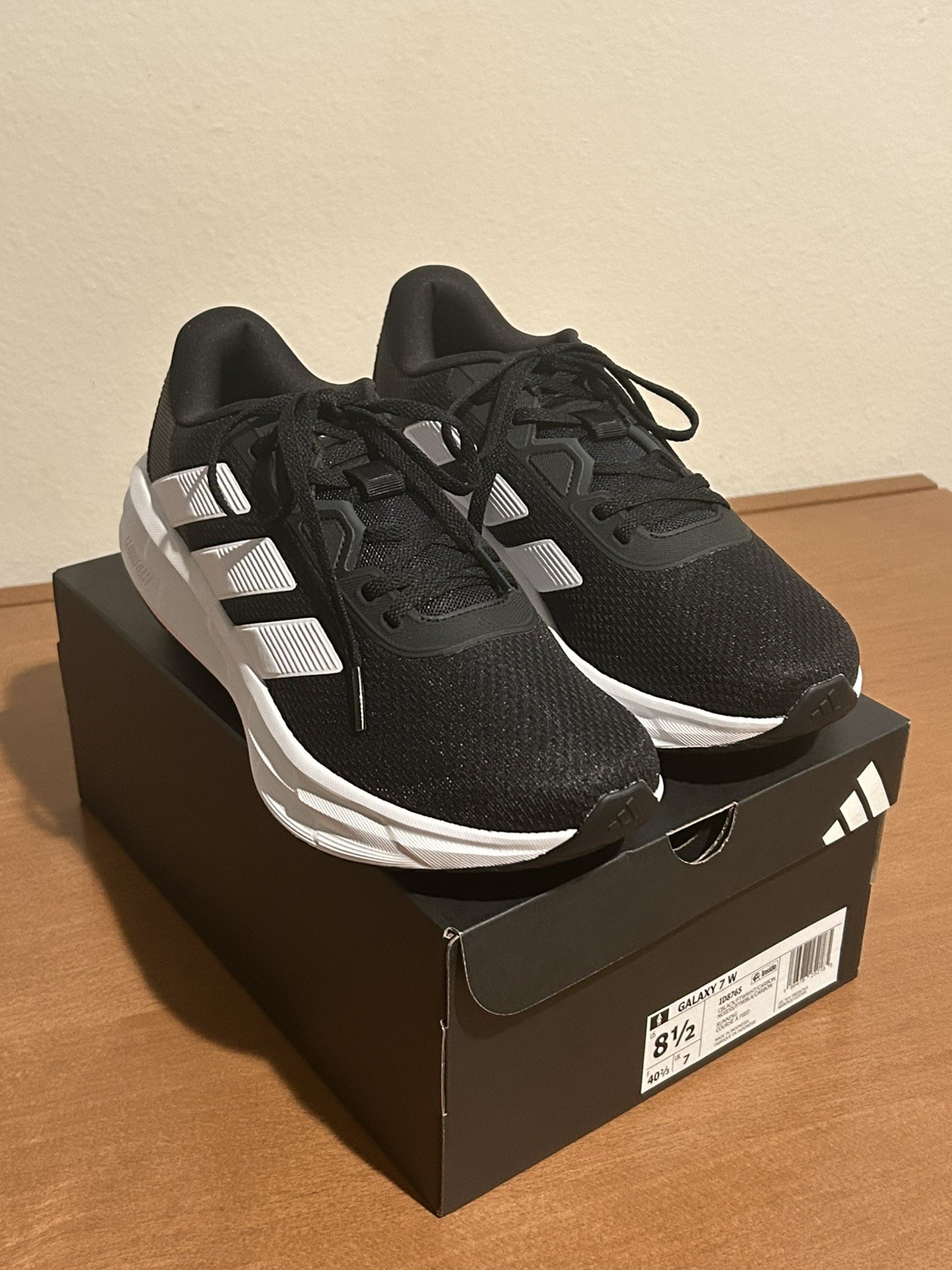 Adidas Galaxy 7 Running Shoes Women’s Size 8.5 Black White Sneakers NWT Box