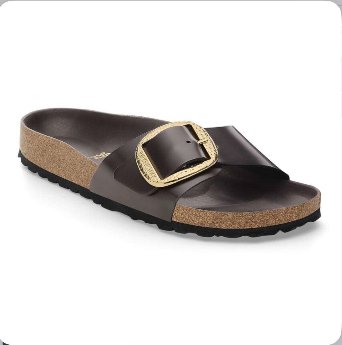 BIRKENSTOCK MADRID HAMMERED BIG BUCKLE HIGH SHINE Black LEATHER EU40 – US 9-9.5