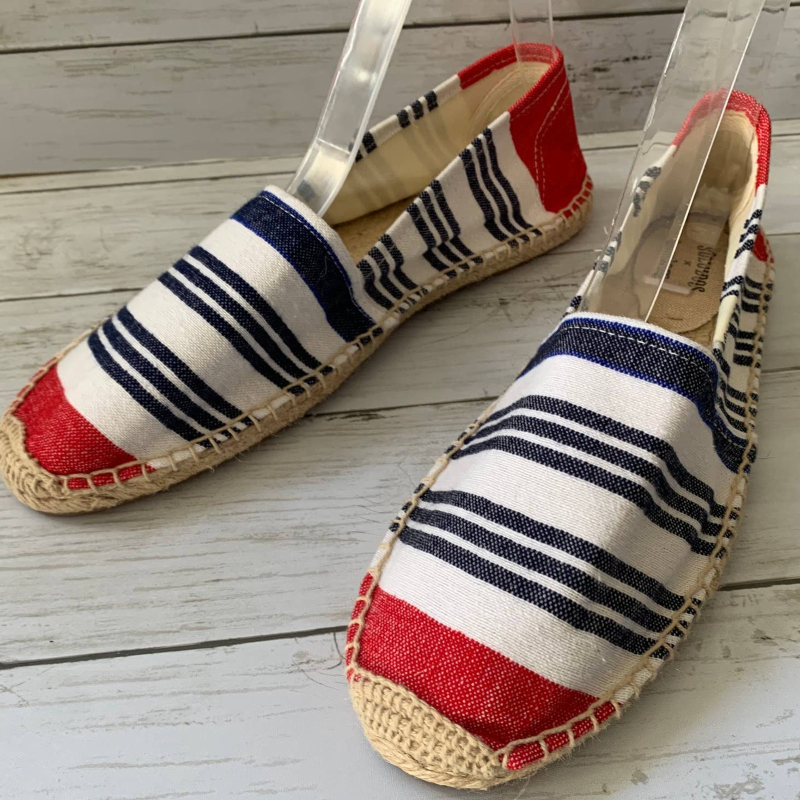 NEW Soludos x Lem Lem Espadrille Comfort Slip-On Shoes in White/Cherry Red