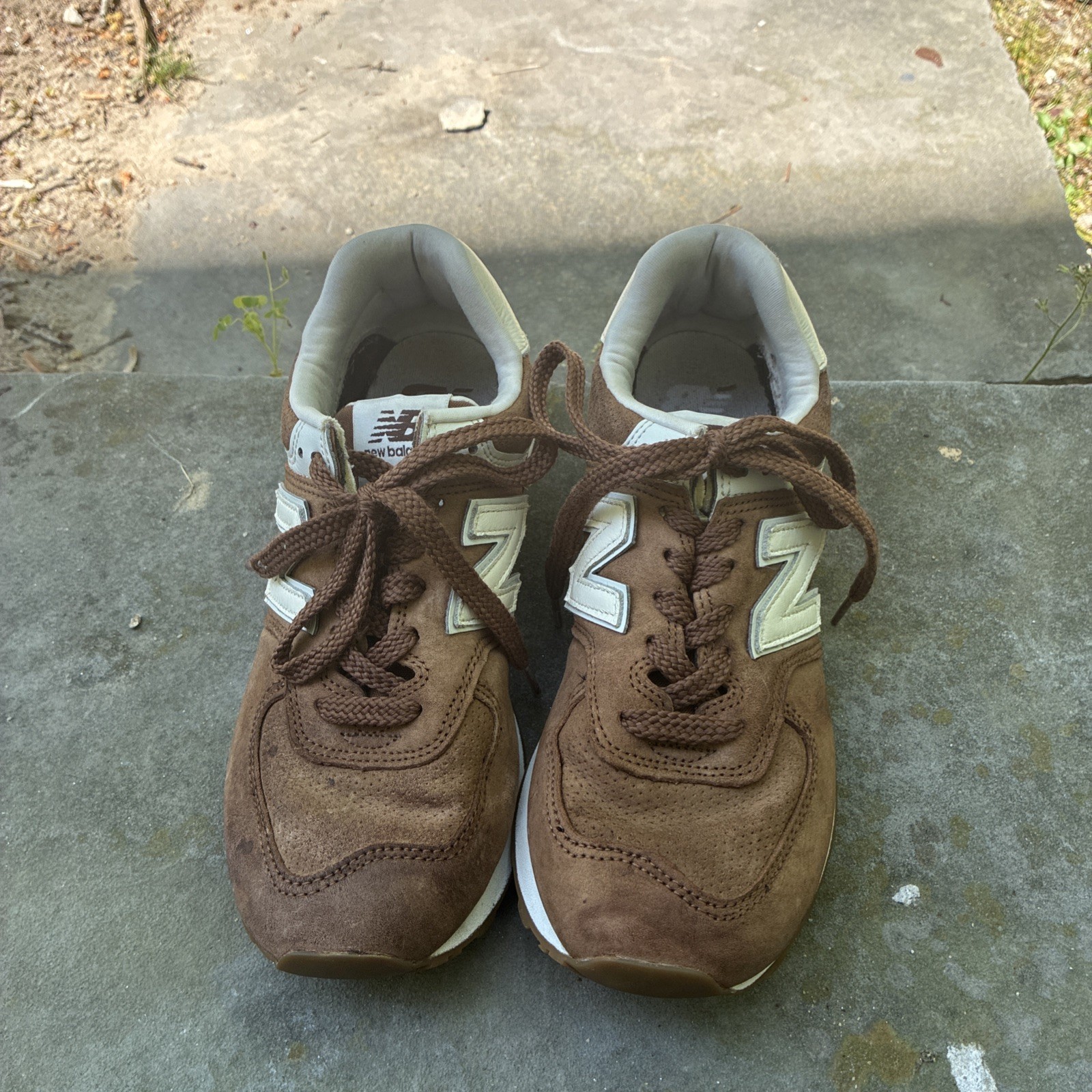 New Balance 574 True Brown Classics Suede Women 11 9.5 Men Used Good Condition