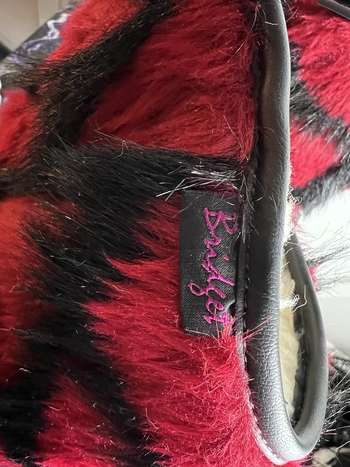 Brand New Red And Black Fur Boots Lara Bridget Size 6.5