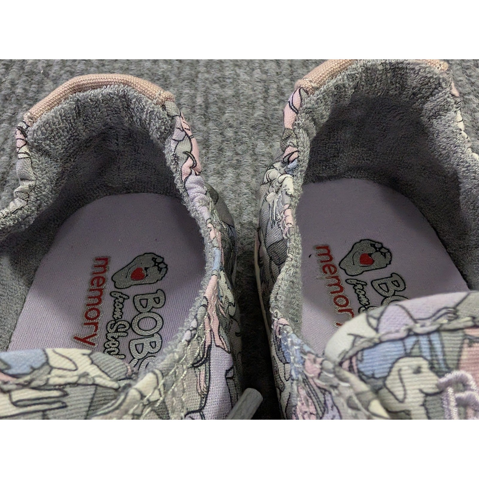 Skechers Bobs Dogs Beach Bingo Sneaker Womens 6.5 Gray Slip On Casual Travel