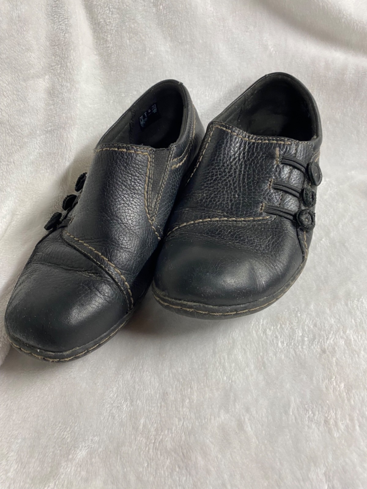 Clarks Black Pre-Owned Womens Size 9 Climate Comfort Loafer Shoes