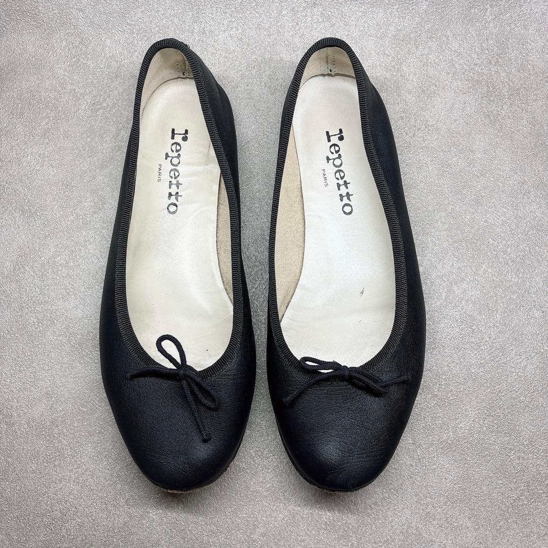 Repetto ballet shoes black flat shoes 37.5 from Japan