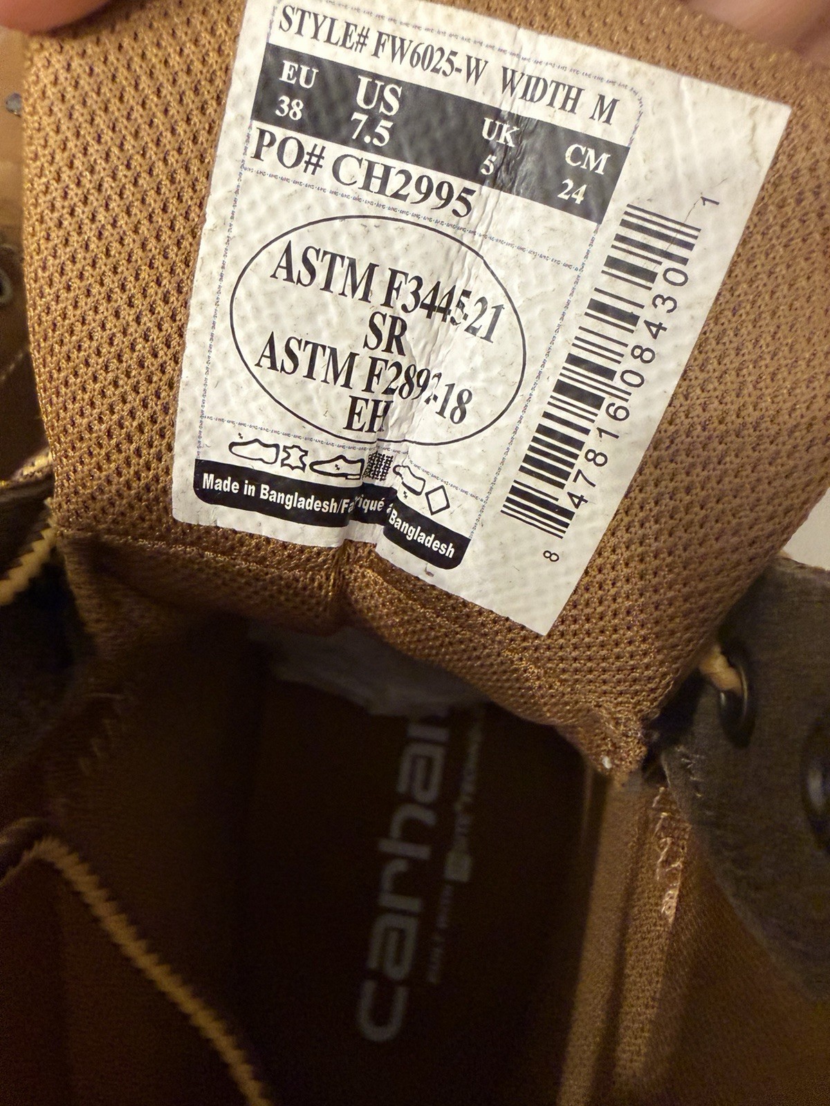 CARHARTT WATERPROOF MOC TOE WEDGE BOOTS WOMENS 6 FW6025-W 6″ BROWN WORKWEAR NEW