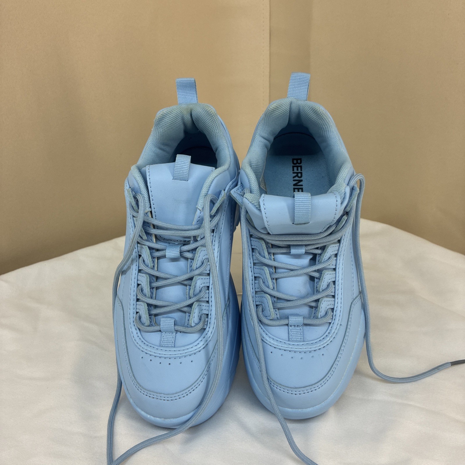 Berness LILY 5005 Light Blue Platform Sneakers Chunky Lace Up Shoes Women Bold
