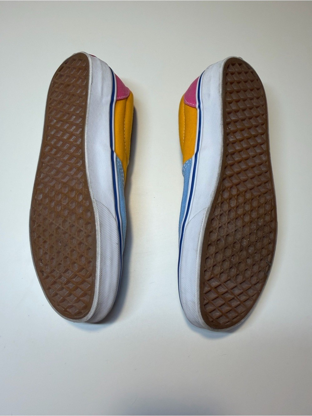 Vans Colorblock Low-Top Sneakers in Blue, Yellow & Pink