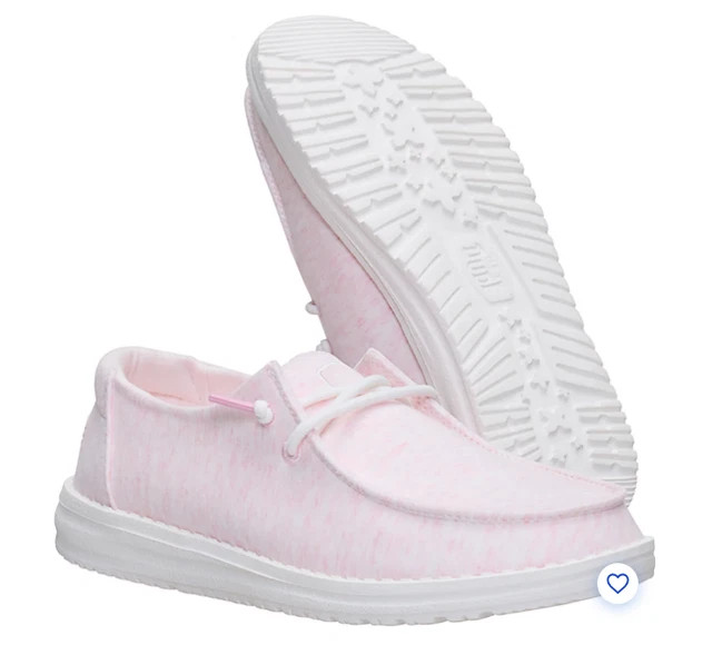 HEY DUDE Women’s Wendy Stretch Jersey Slip-On Shoes Light Pink 01 All SIze, New
