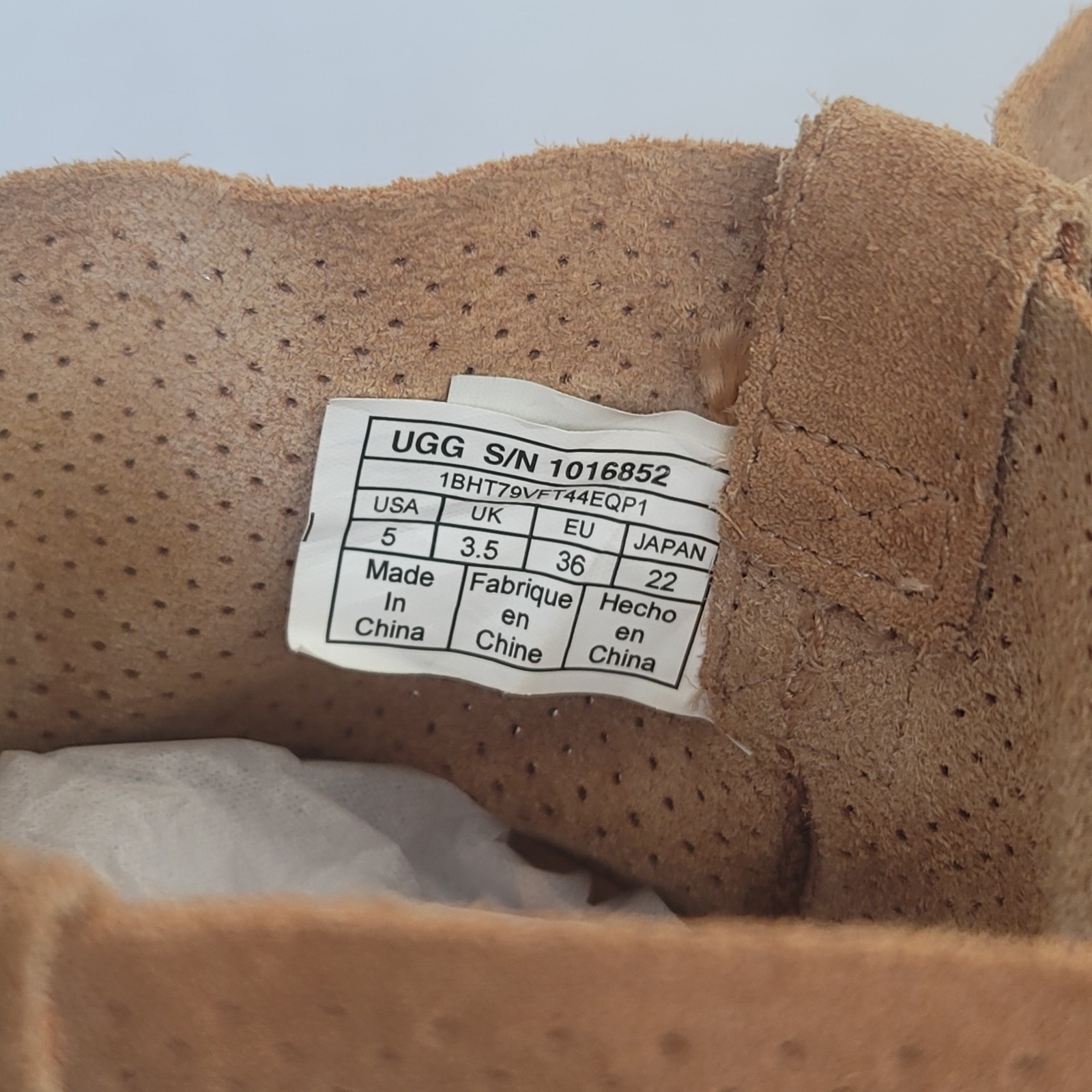 UGG Classic Unlined Mini Perforated Tawny Suede Leather Booties Booties Sz 5