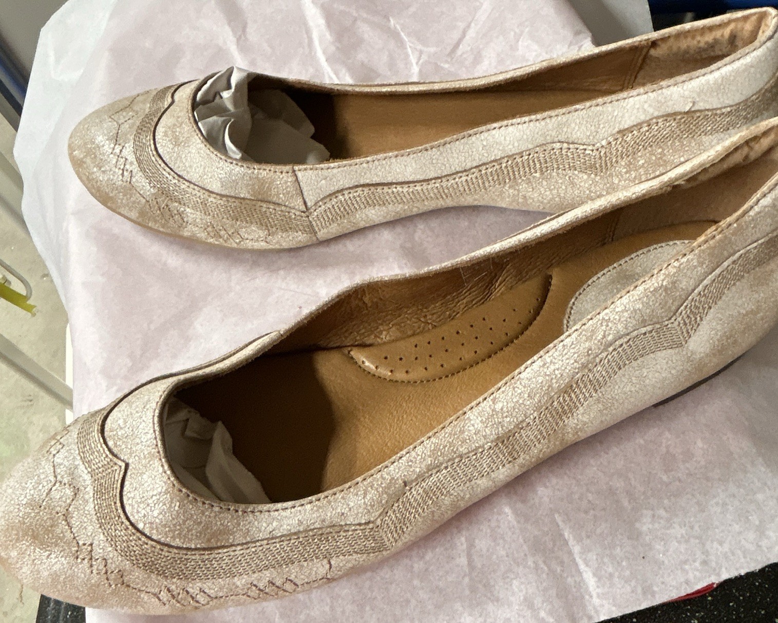 Ariat Women’s Distressed Finish Leather Dreamer Flats US 11M Embroidered