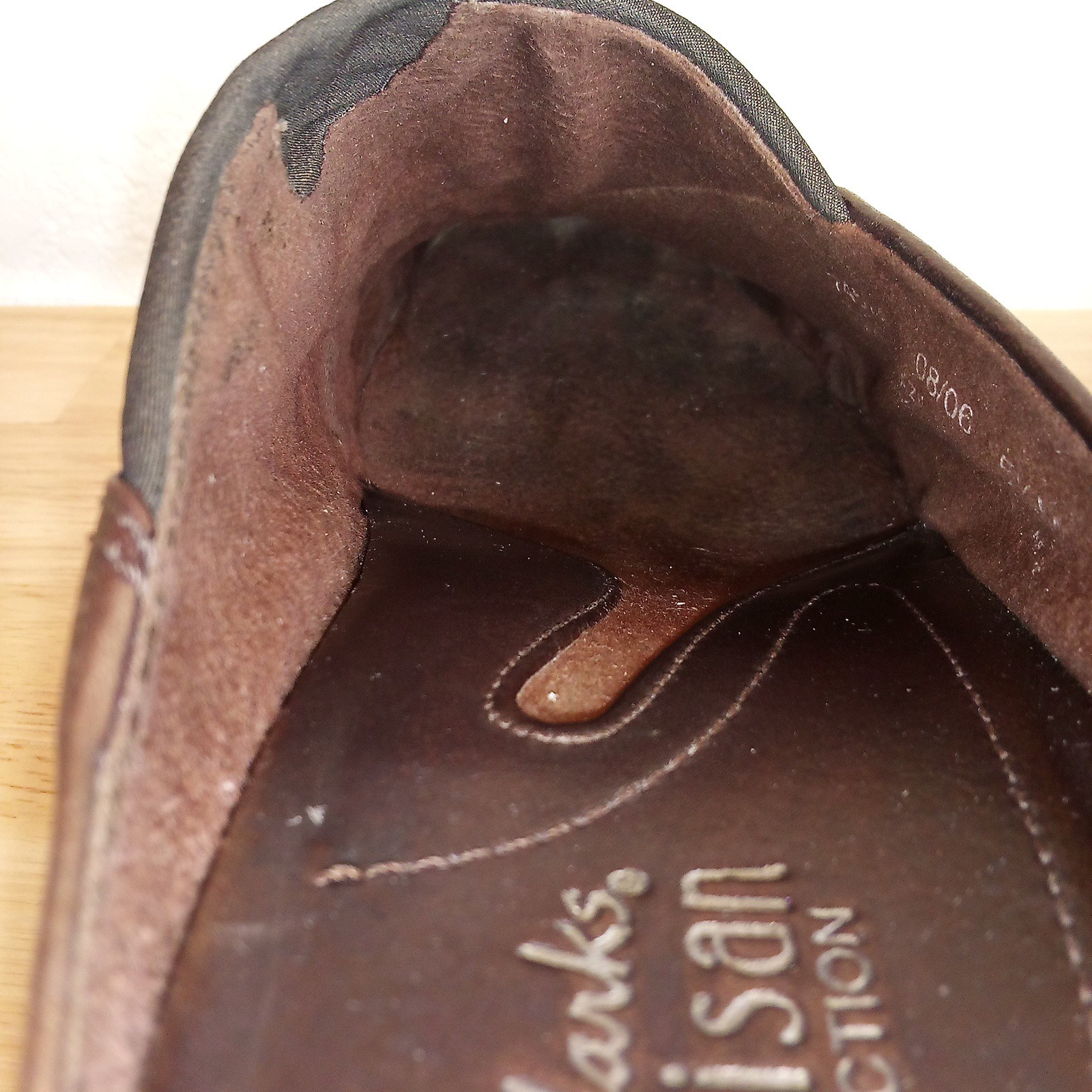 Clarks Artisan Tyler 5.5 Mule SlipOn Women Leather Brown Brazil Made Shoes 74574
