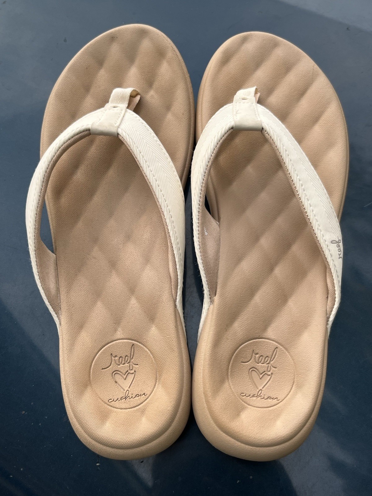 Reef Cushion Harmony Sand off-white light cream EVA foam flip flops 7 / 37.5