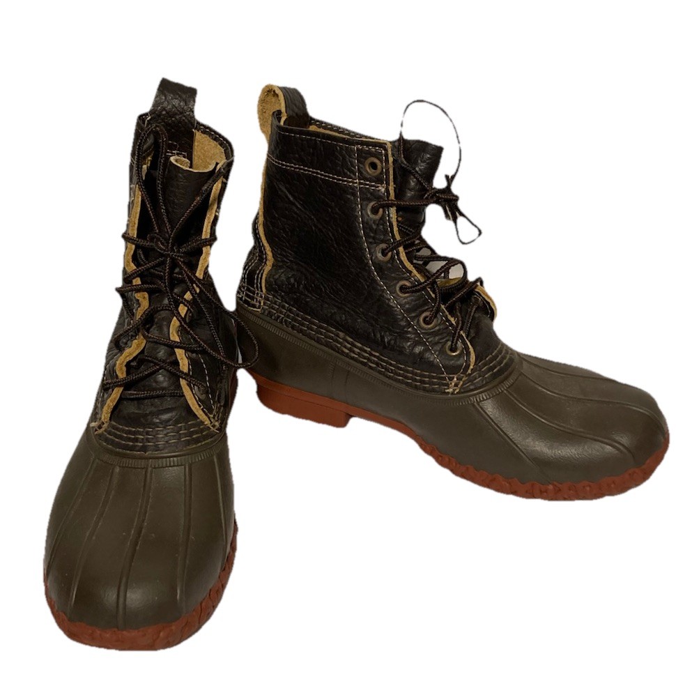 LL Bean Womens Lmt Edition Bison Leather Red Sole 8″ Bean Boot-Sz 10-Maine Made