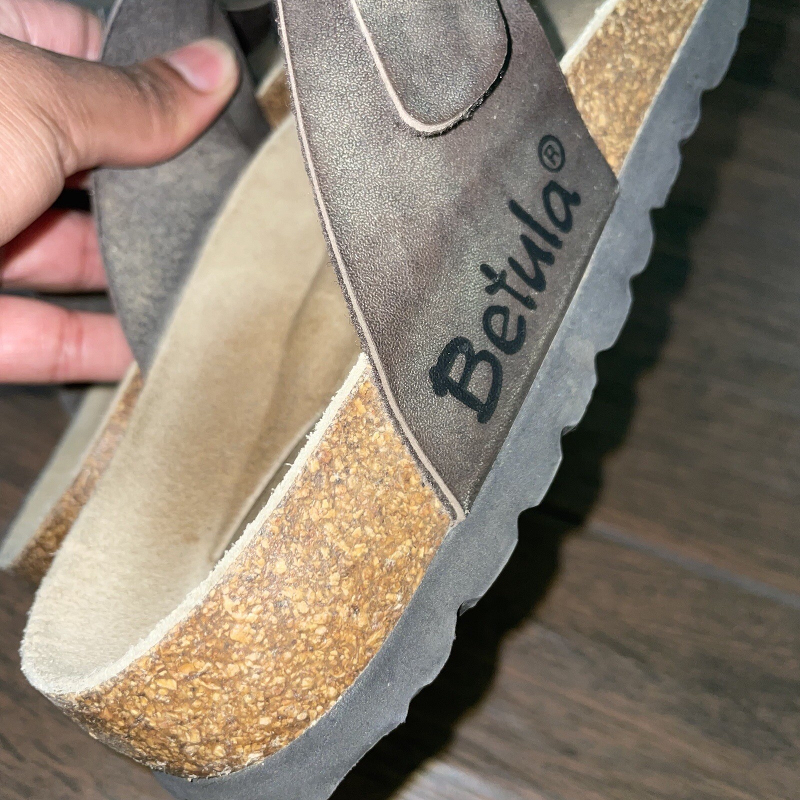 RARE Birkenstock Betula Gizeh Sandals 40 L9 Slides Bronze Metallic